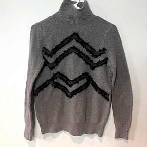 Loft Outlet Gray Turtleneck with Black detail